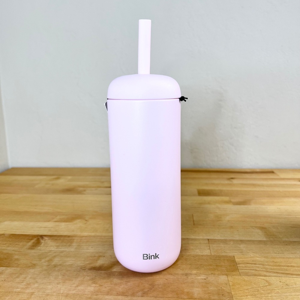 Bink Straw Tumbler Oyster Pink 21oz New Ceramic Steel Insulated Silicone